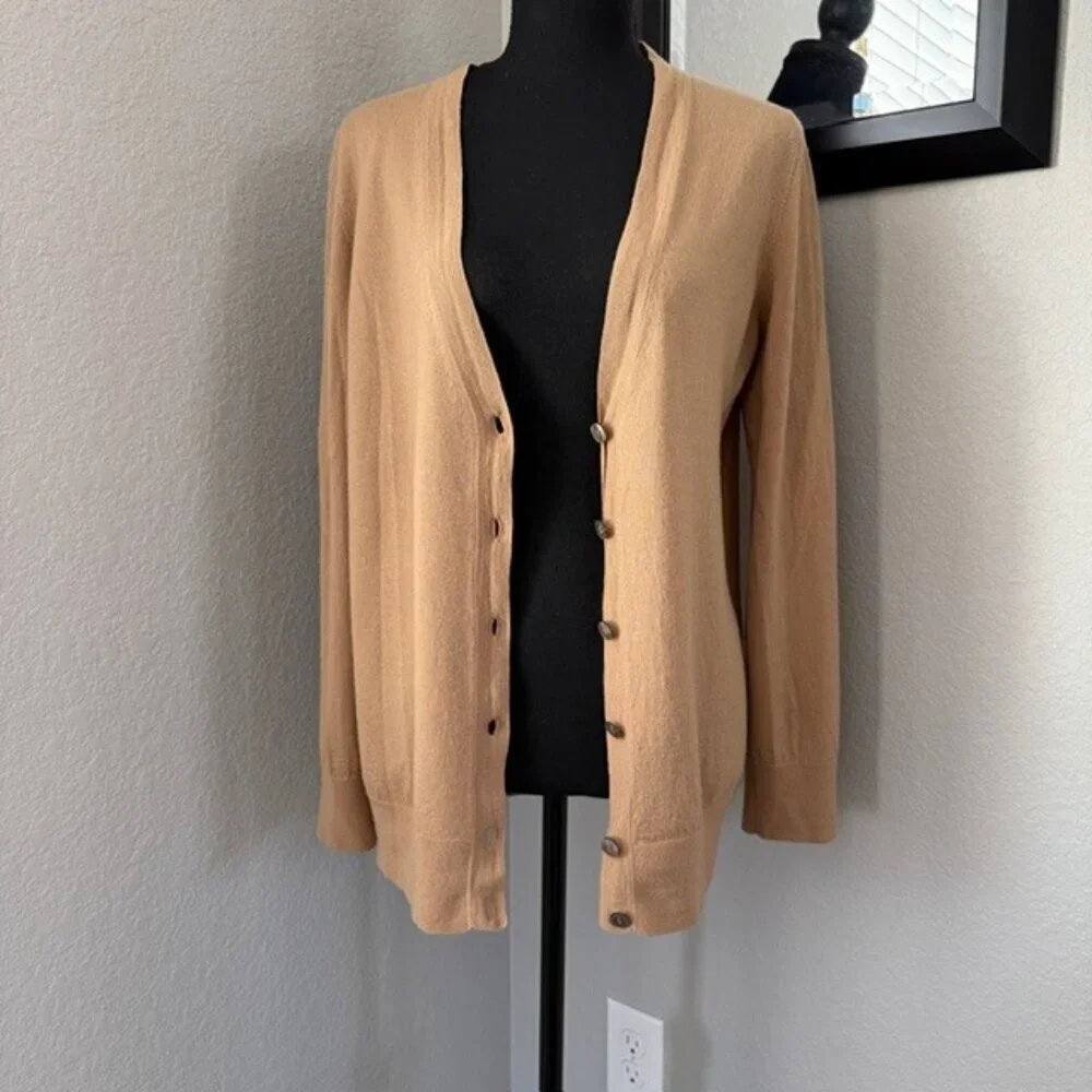 ANN TAYLOR Merino Wool Camel Cardigan Sweater XXL